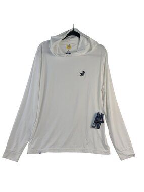 NEW Johnnie-O TGL Performance Long Sleeve Men's Hoodie White UPF 50+ Size M